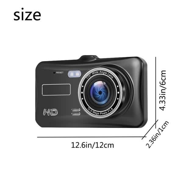 A6T 4インチ 170°広角 フルHD 1080P 車載DVR デュアルレンズ ダッシュカム リアビューカメラ タッチスクリーン付きビデオレコーダー