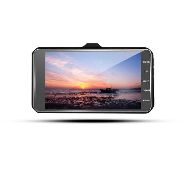 A6T 4インチ 170°広角 フルHD 1080P 車載DVR デュアルレンズ ダッシュカム リアビューカメラ タッチスクリーン付きビデオレコーダー