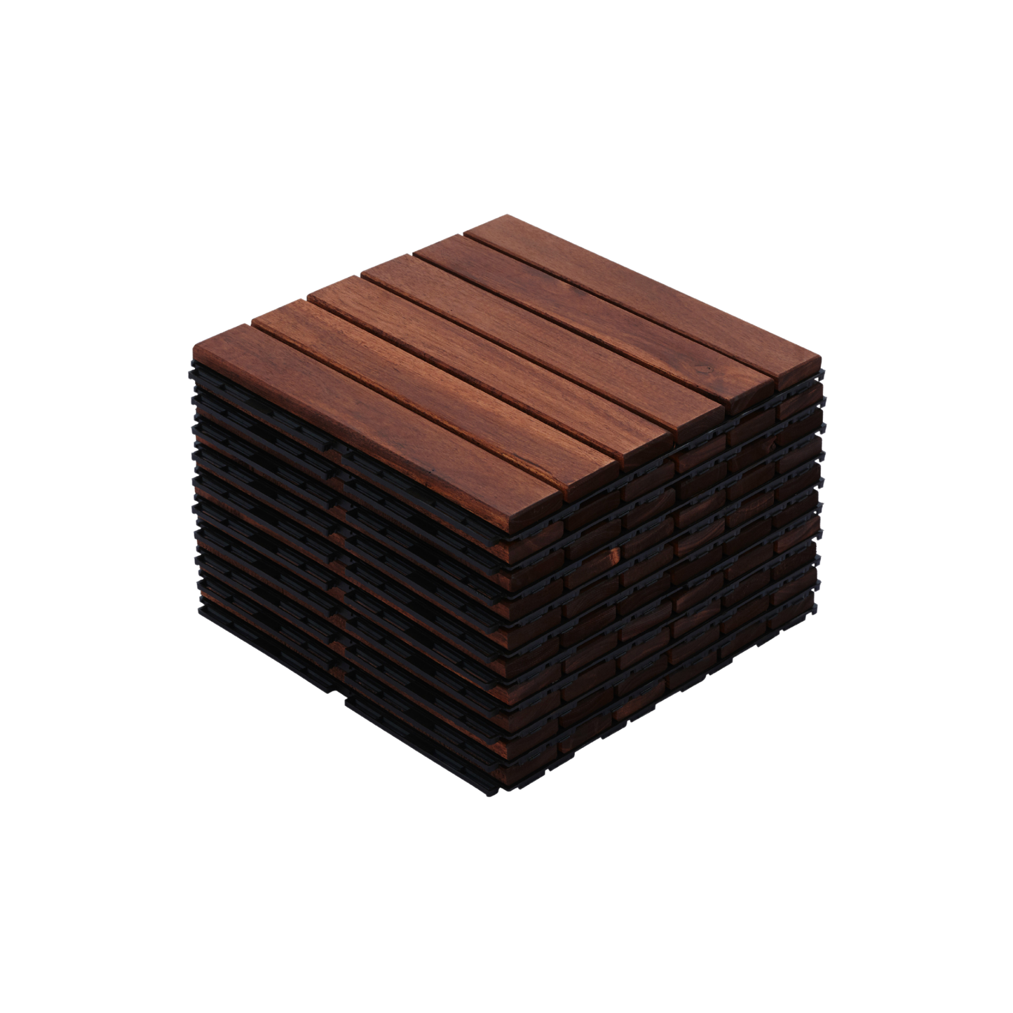 10 PCS Interlocking Deck Tiles Striped Pattern