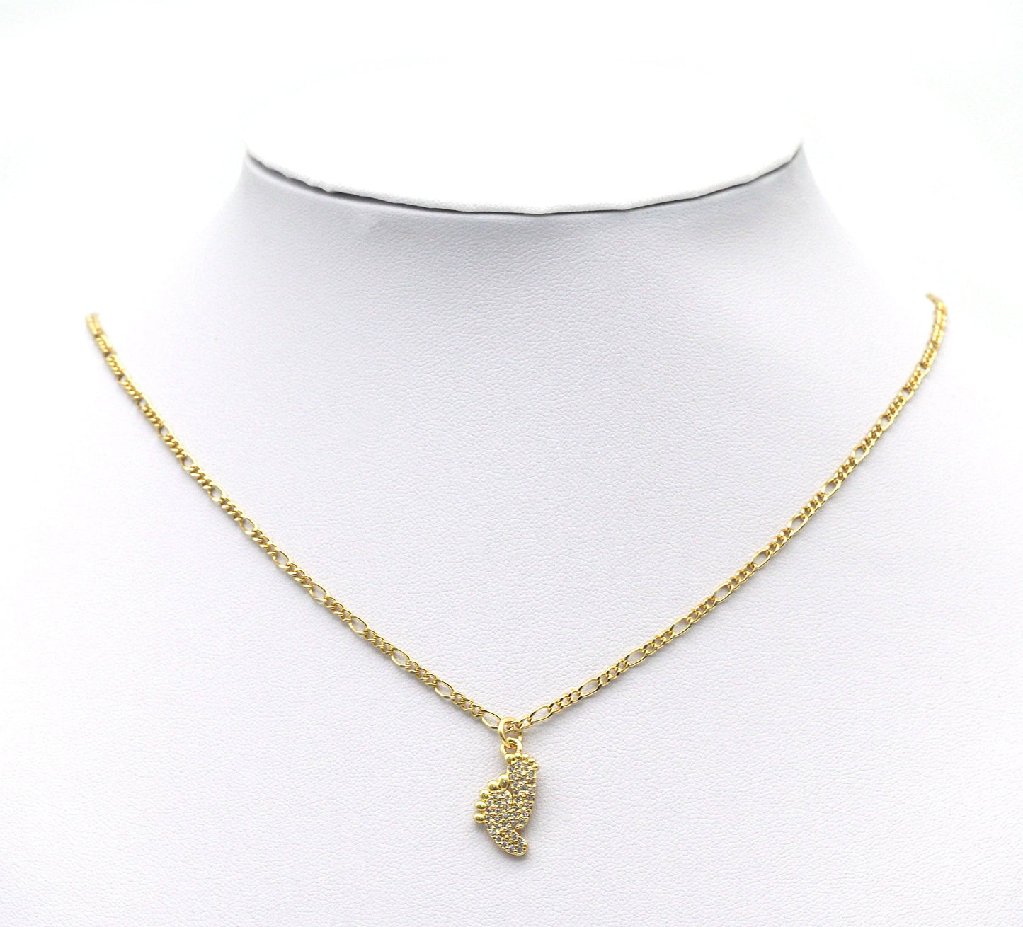 CZ Pave Baby Feet Charm, Sku#LK666