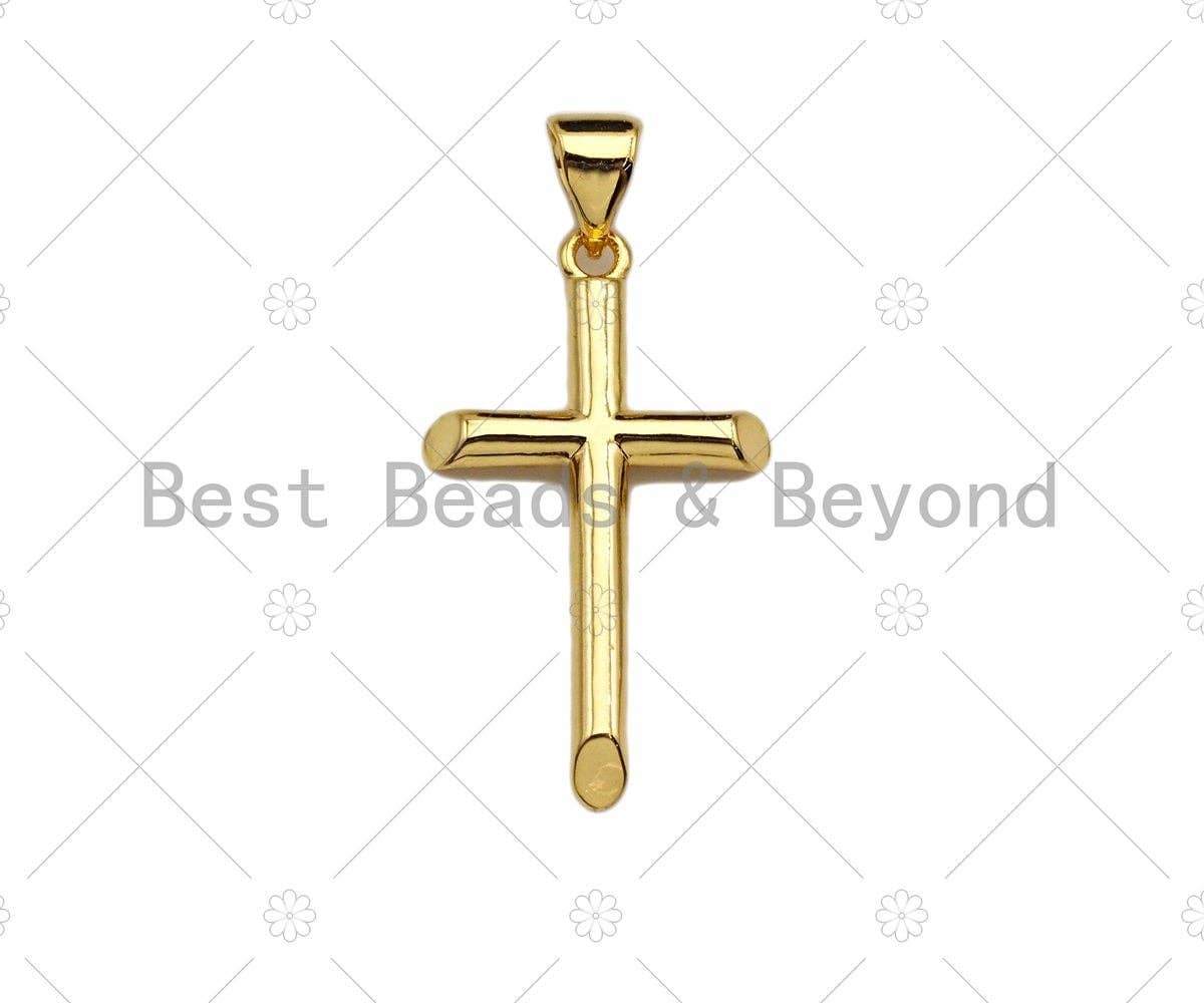 18k Gold Plated Cross Shape Charms, Gold Cross Charms, Cross Pendant, Gold Pendant, Cross Necklace Charms, 9x17/12x22/15x26mm, Sku#LK148