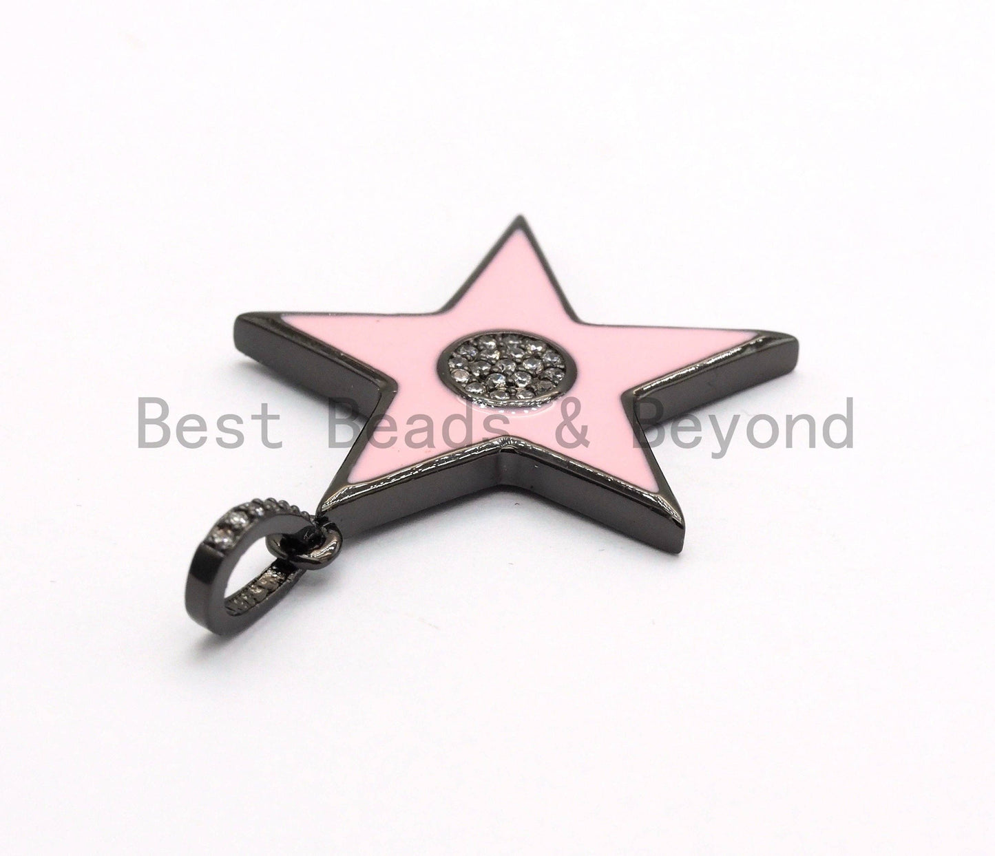 NEW Enamel Colorful Star Pendant,CZ Micro Pave Oil Drop Star pendant,Enamel pendant,Enamel Jewelry,28x31mm,sku#F574