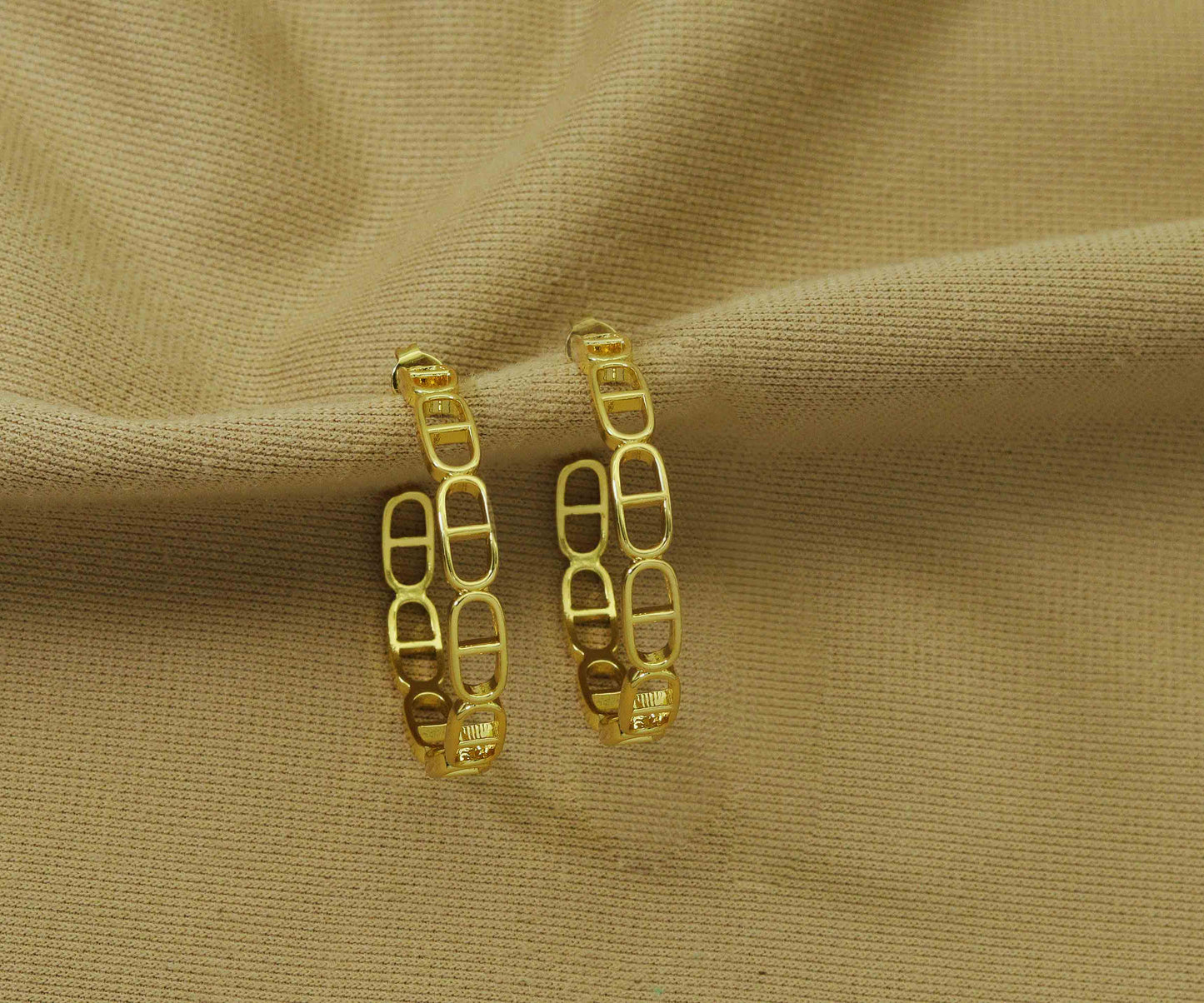 Gold Huggie Earrings, Sku#J344