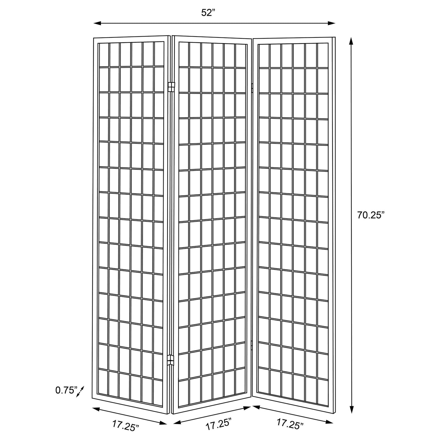 Carrie 3-Panel Room Divider Folding Shoji Screen Natural