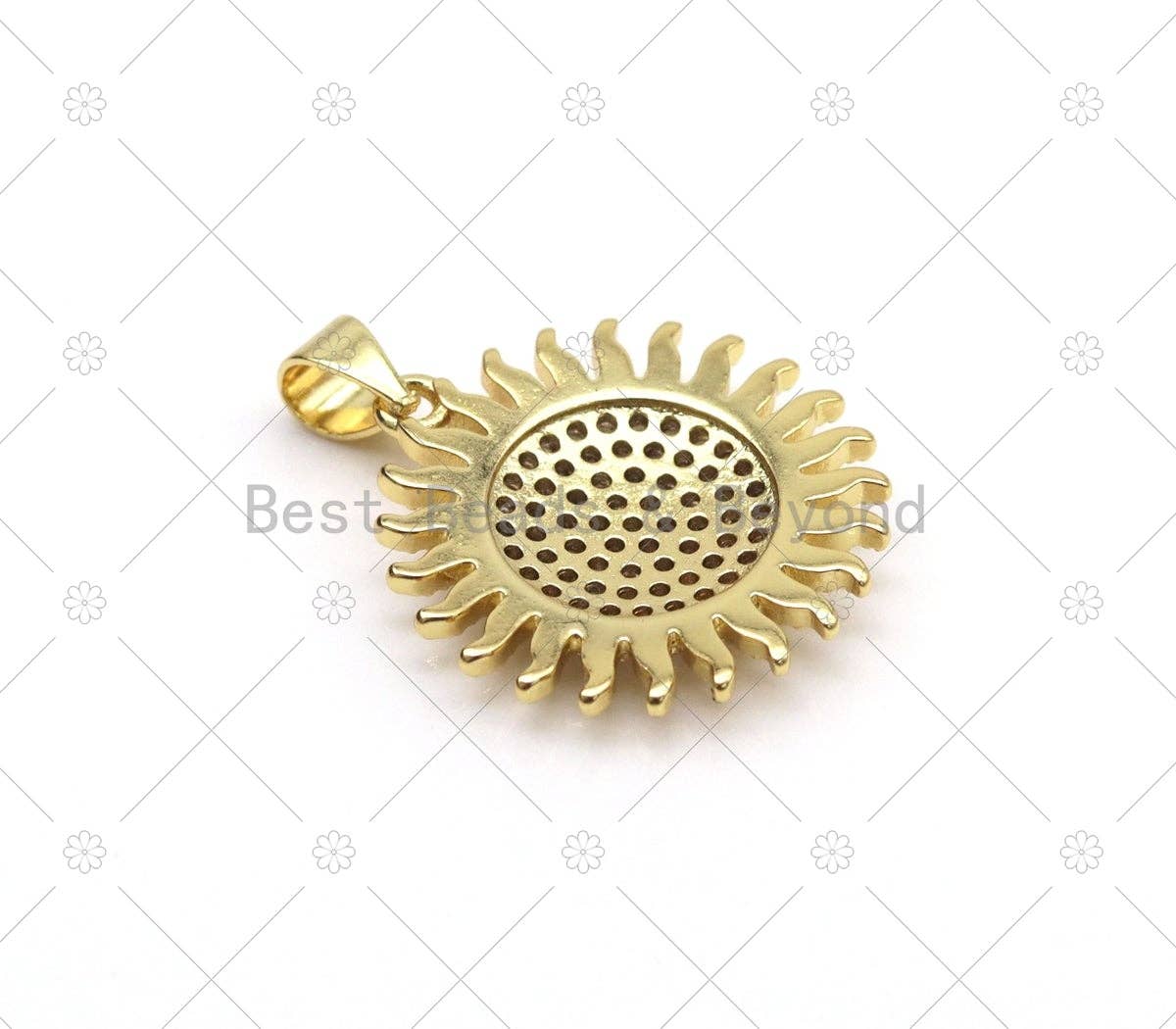 CZ Sunflower Charm, Sku#LK525