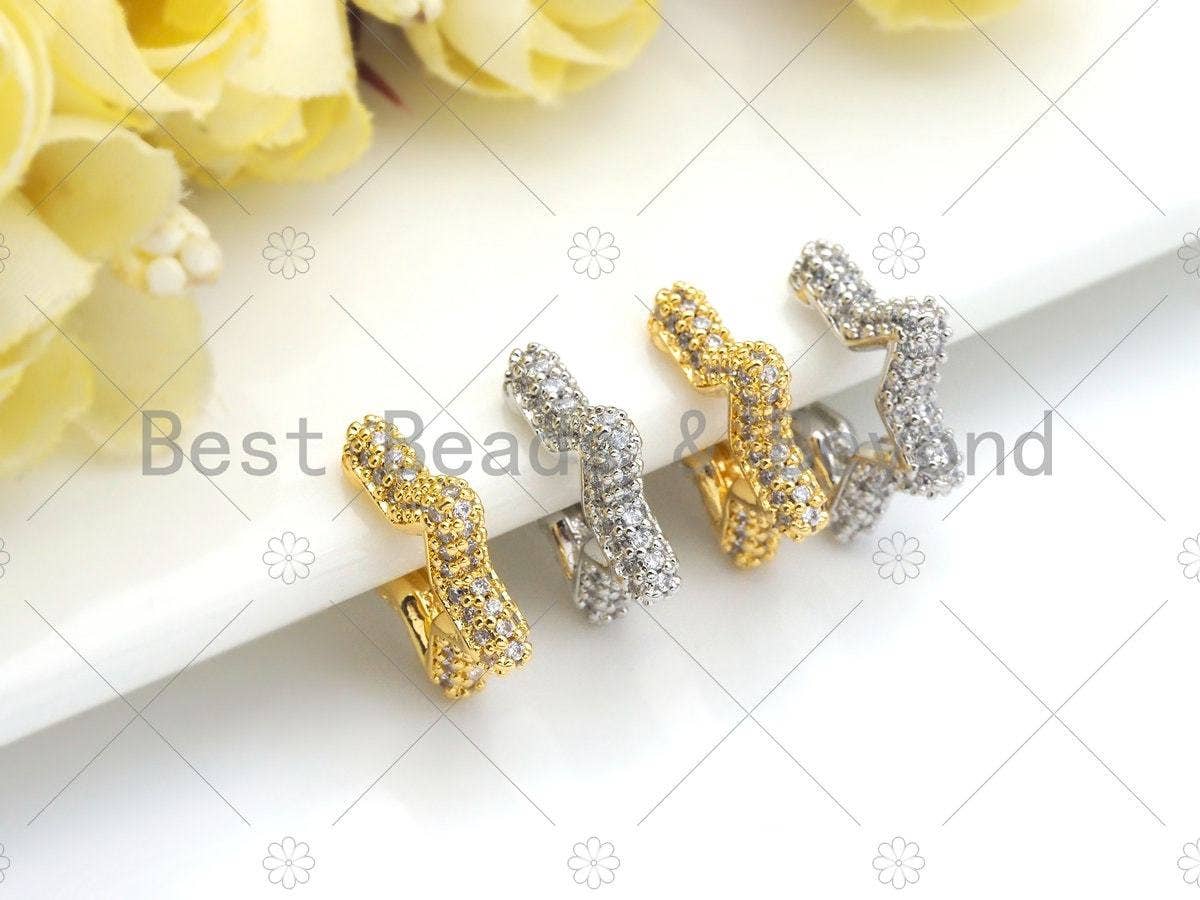 Fully CZ Star Cuff Earrings, Sku#O36