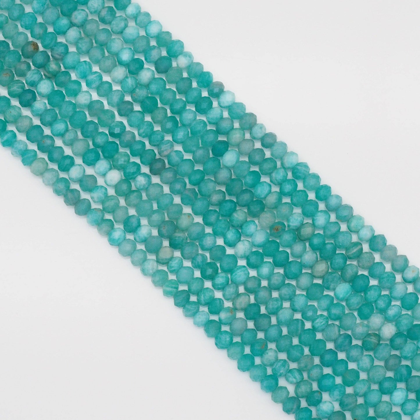 3x5mm Genuine Amazonite Faceted Rondelle Beads, Sku#U1670