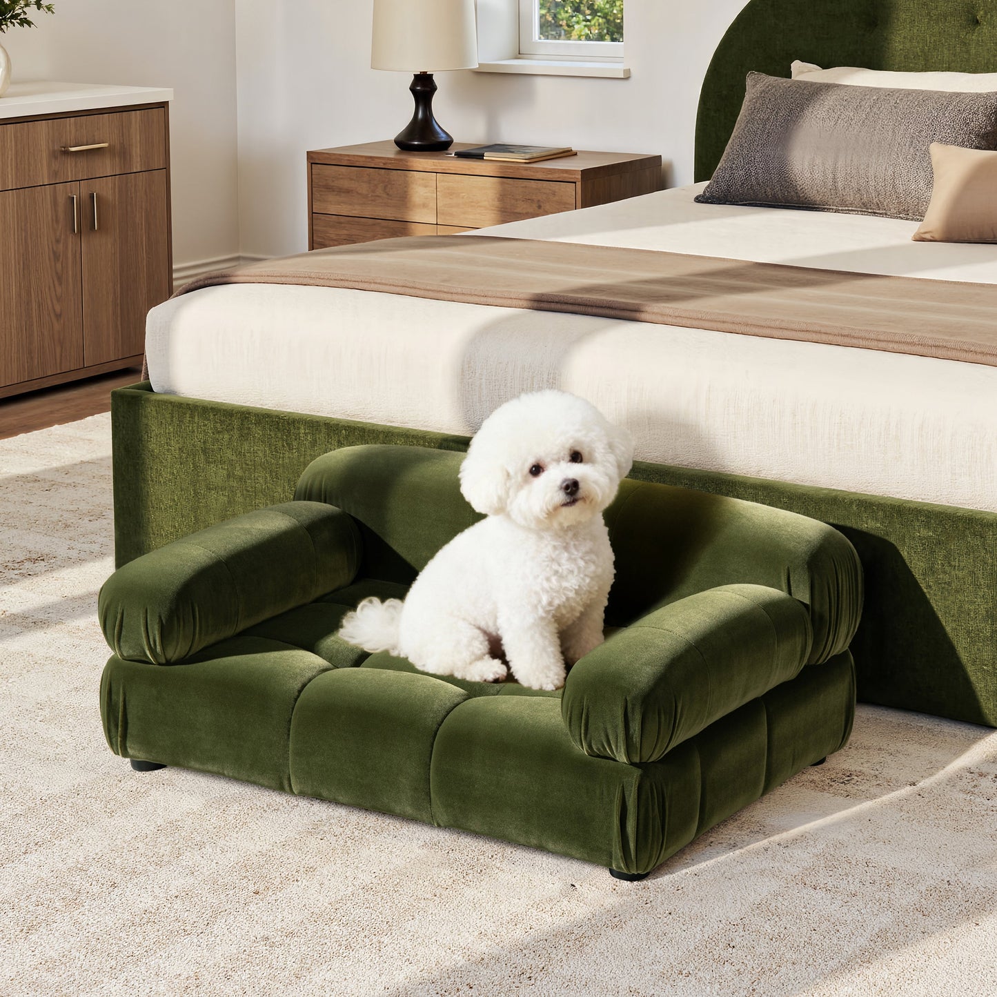 Marcel Upholstered Modern Small to Medium Pet Bed
