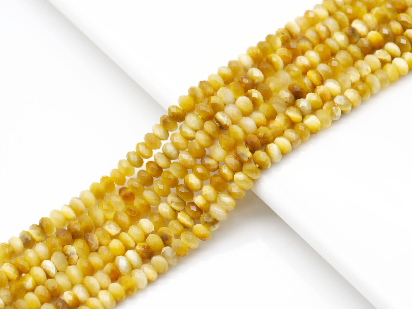 Genuine Golden Tiger Eye Rondelle Faceted Beads, Sku#UA286