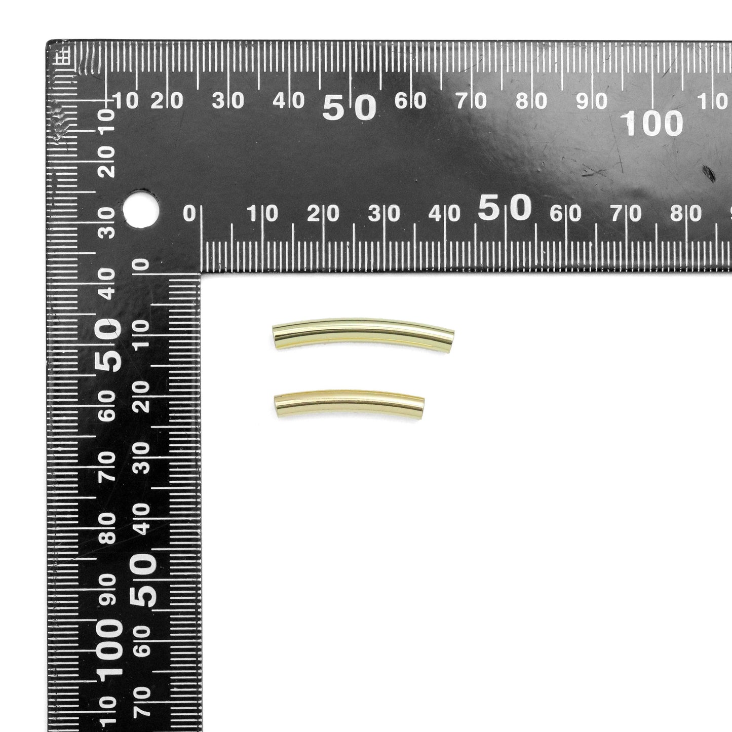 18k Gold Filled Gold Curved Tube Spacer Beads, Sku#ZX122
