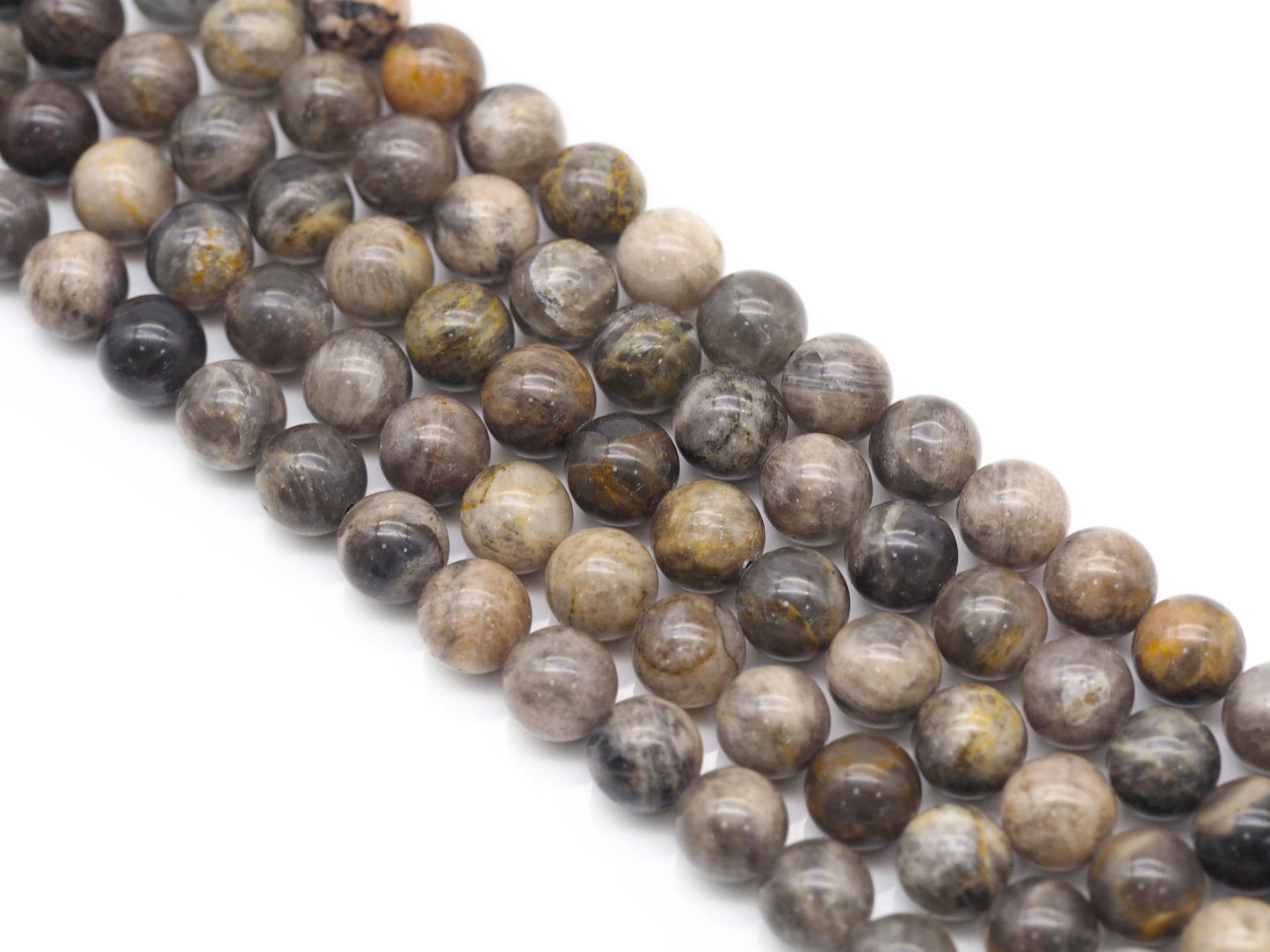 Genuine Black Sunstone Round Smooth Beads, Sku#U1397