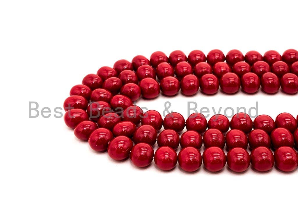 Red Natural Mother of Pearl beads,13x15mm Pearl Potato beads, Loose Potato Smooth Pearl Shell Beads, 16inch strand, SKU#T87