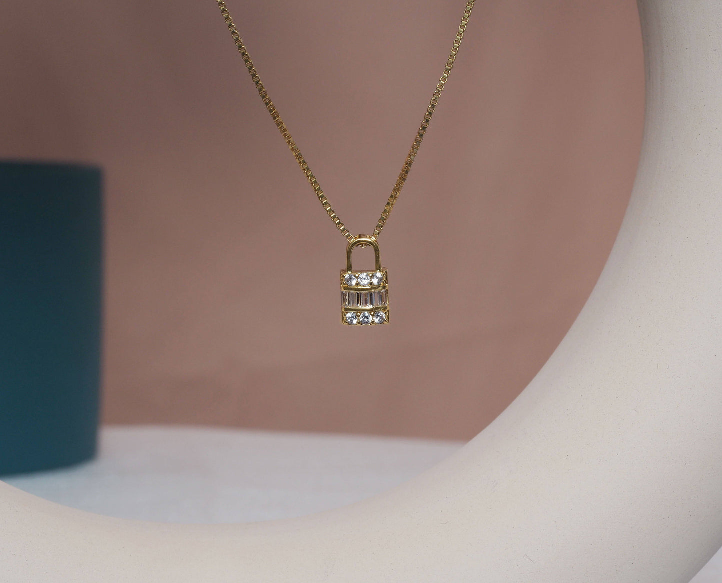 CZ Lock Charm, Sku#LK636