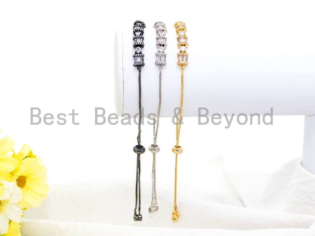 Adjustable Bracelet,Clear CZ Bezel /Tube bracelet, SKU#P23