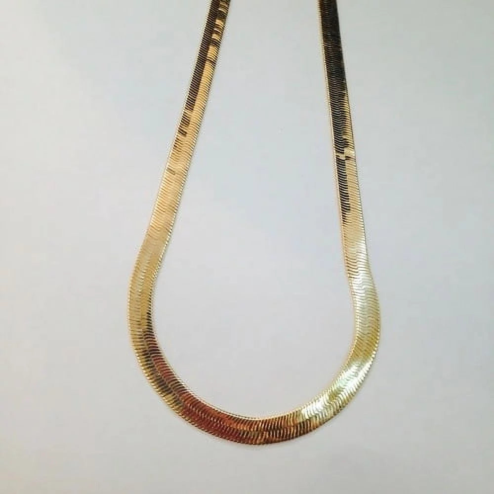 RMZ Gold NYC 14K Flat Snake Choker Necklace 16"