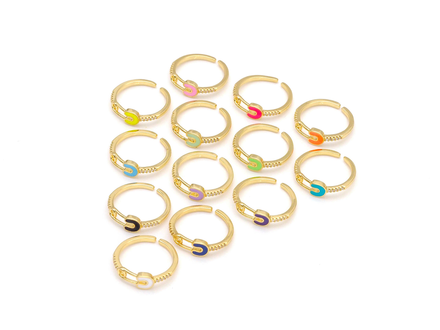 Enamel Safety Pin Adjustable Ring,X280