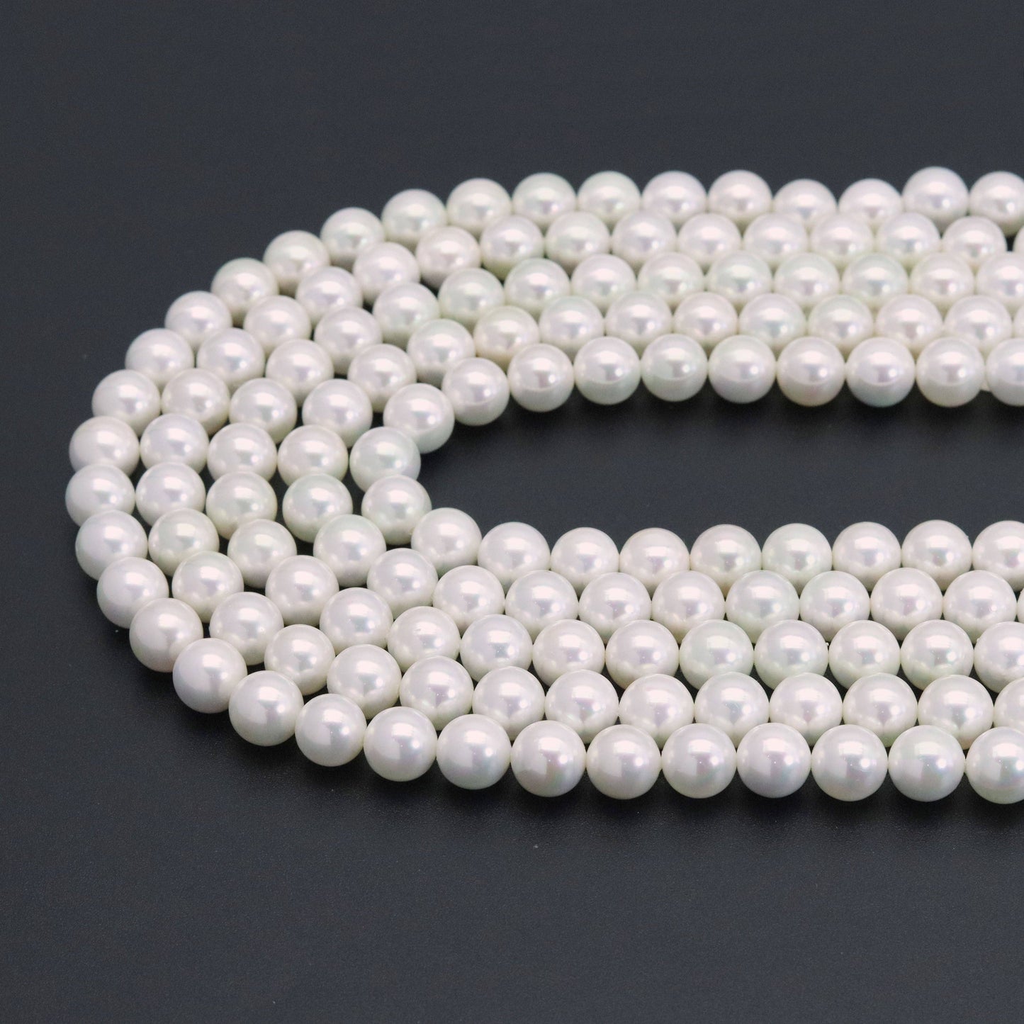 Mother of Pearl Round Smooth Beads, Sku#U52