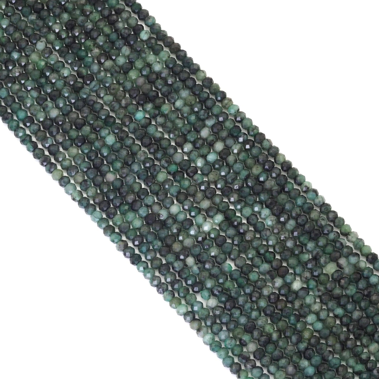 Genuine Emerald Faceted Rondelle Beads, Sku#U1687