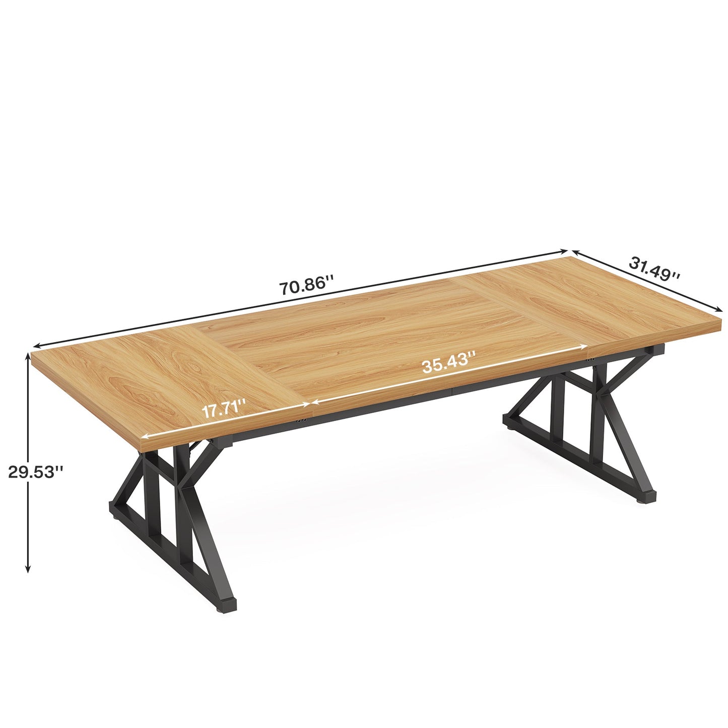 71" Farmhouse Dining Table for 6