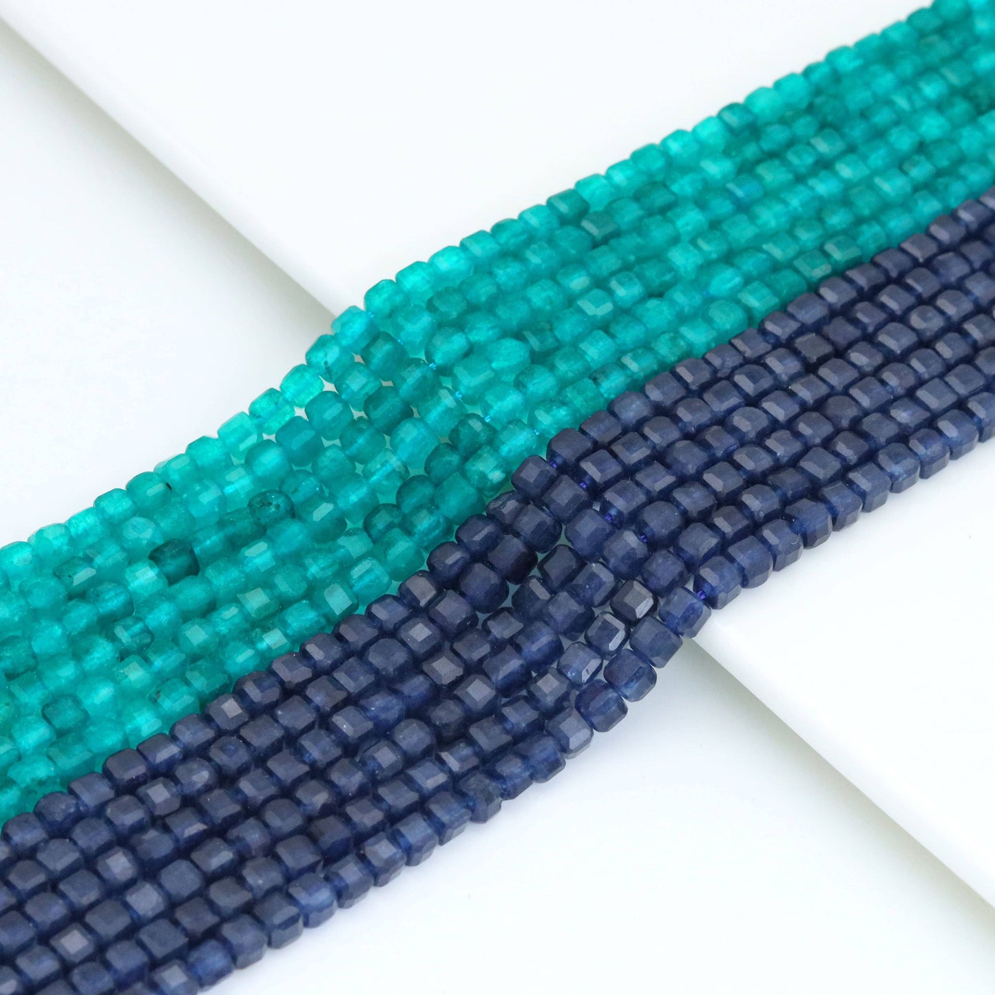 4mm Faceted Cut Cube Beads, 15.5" Full Strand, Sku#U2032