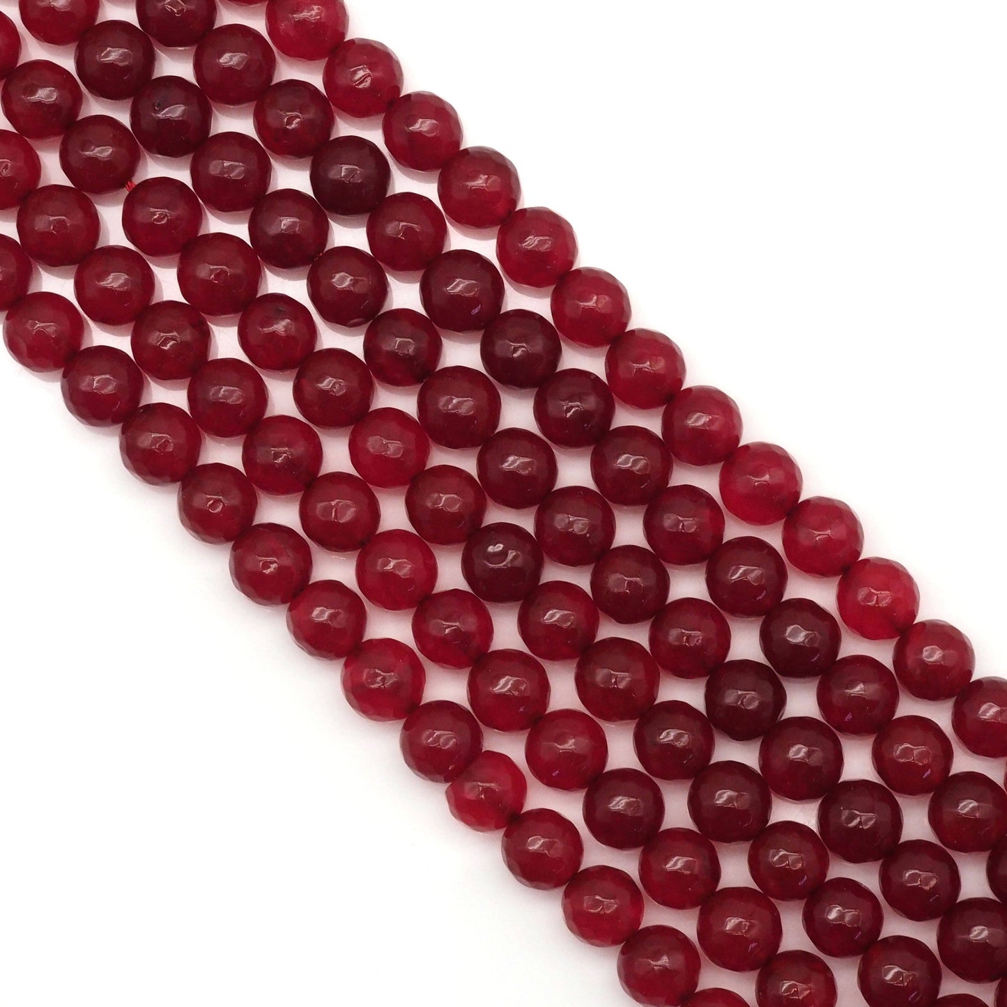 Ruby Agate Round Faceted Beads, Sku#U1718