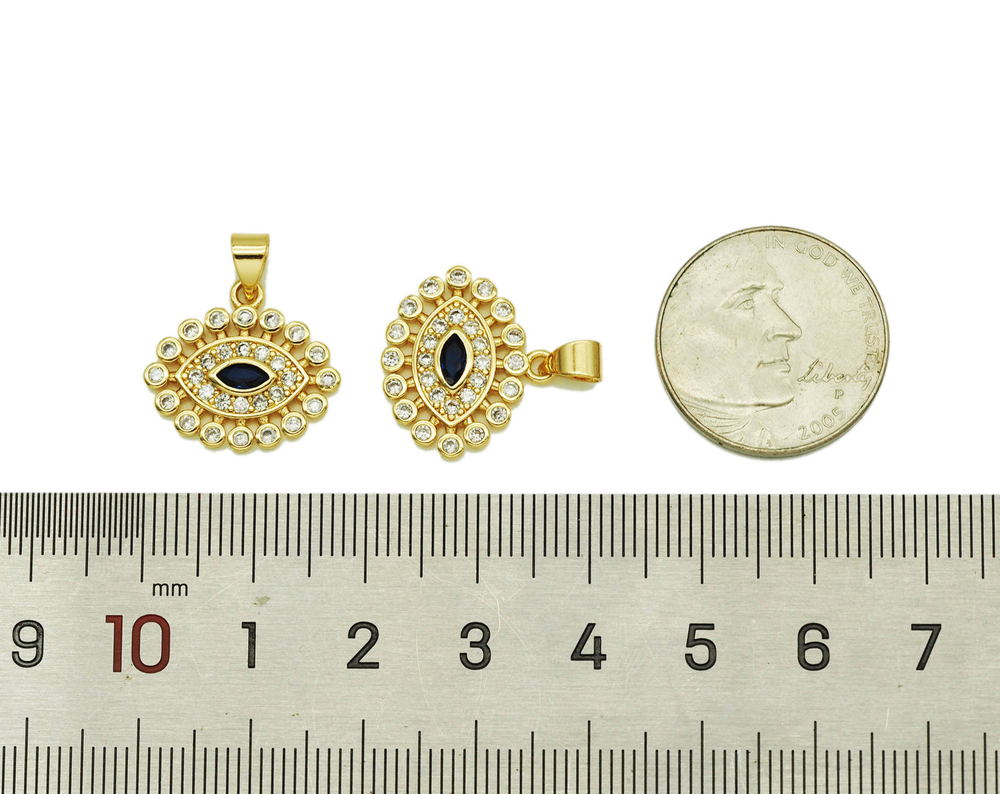 CZ Evil Eye Charm, Sku#JL91