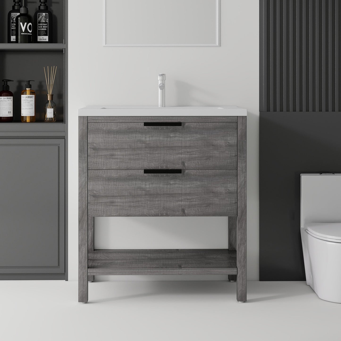 36 Inch Freestanding Bathroom Vanity with Sink and Soft-Close Drawer