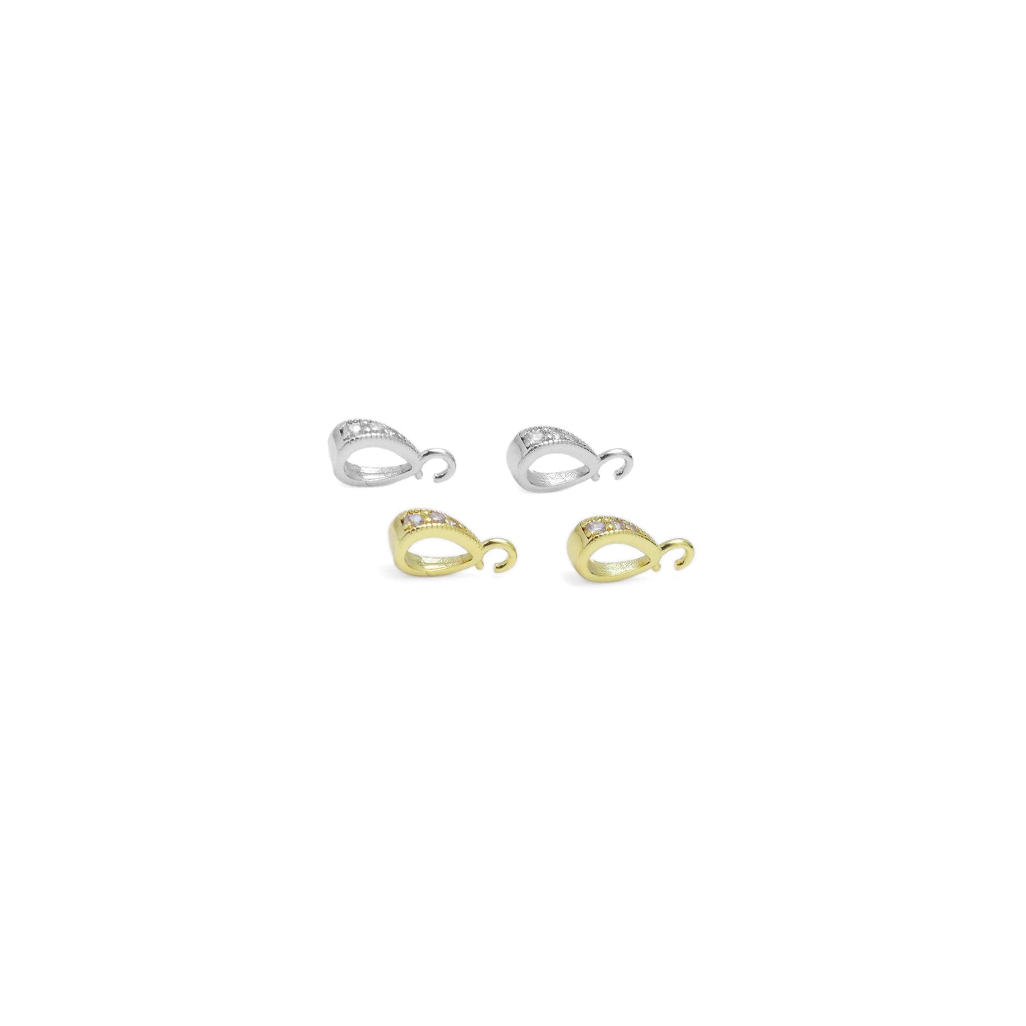 Silver CZ Pave Bail, Charm Holder, Sku#A244