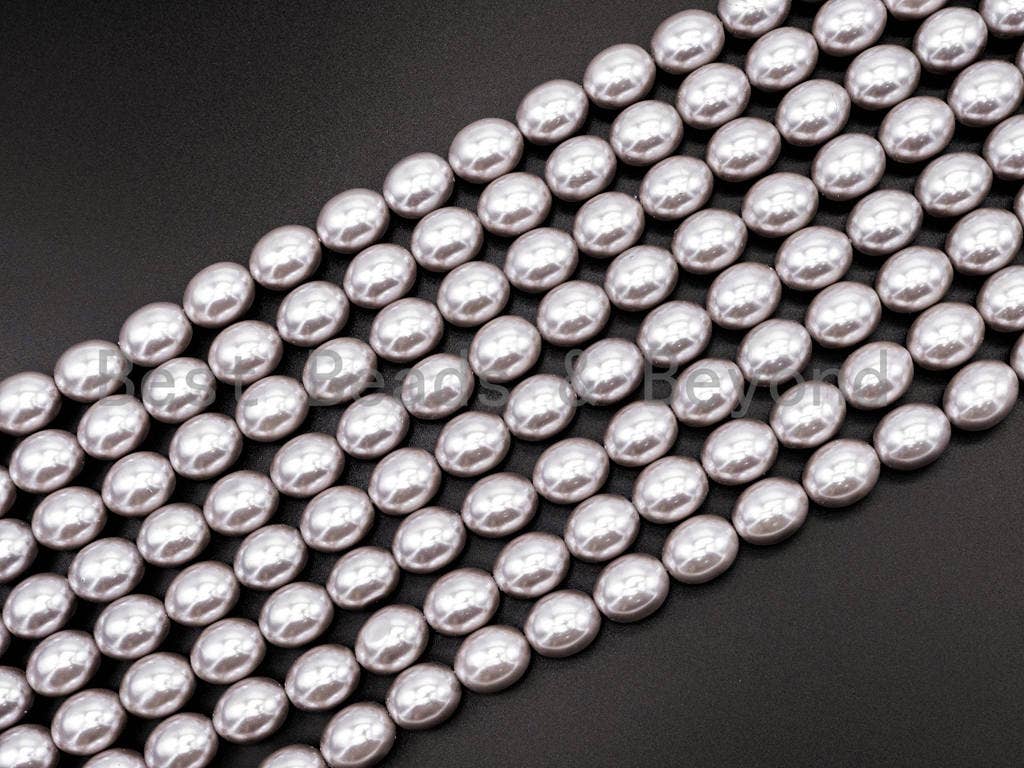 Gray Natural Mother of Pearl  Oval beads,12x15mm Pearl Olive