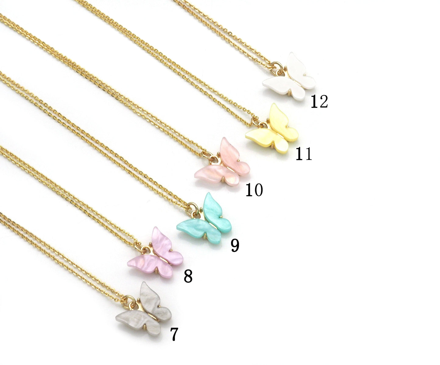 Colorful Butterfly Necklace, Sku#FH219