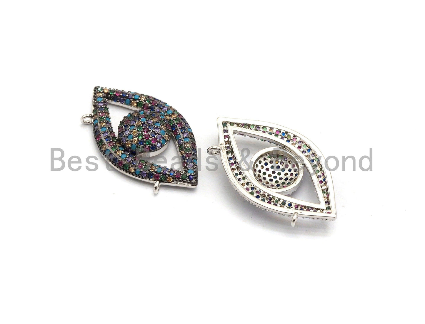 Rainbow CZ Micro Pave Eye Pendant,sku#F676