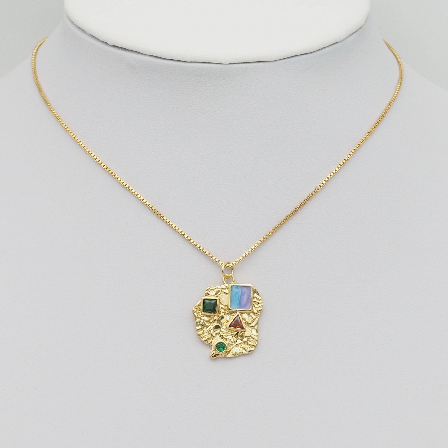 Gold Colorful CZ Bird Shape Charm, Sku#Y802