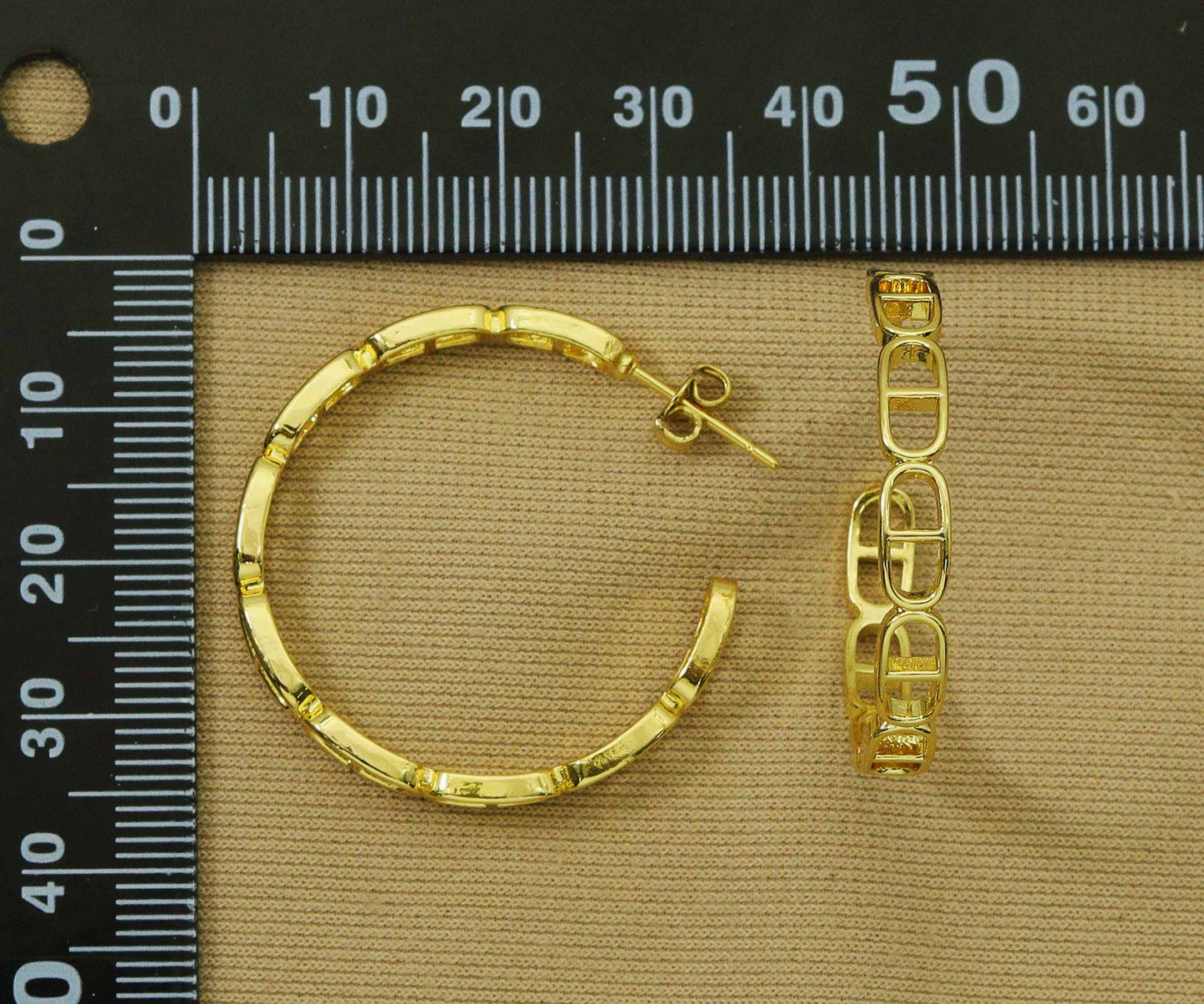 Gold Huggie Earrings, Sku#J344