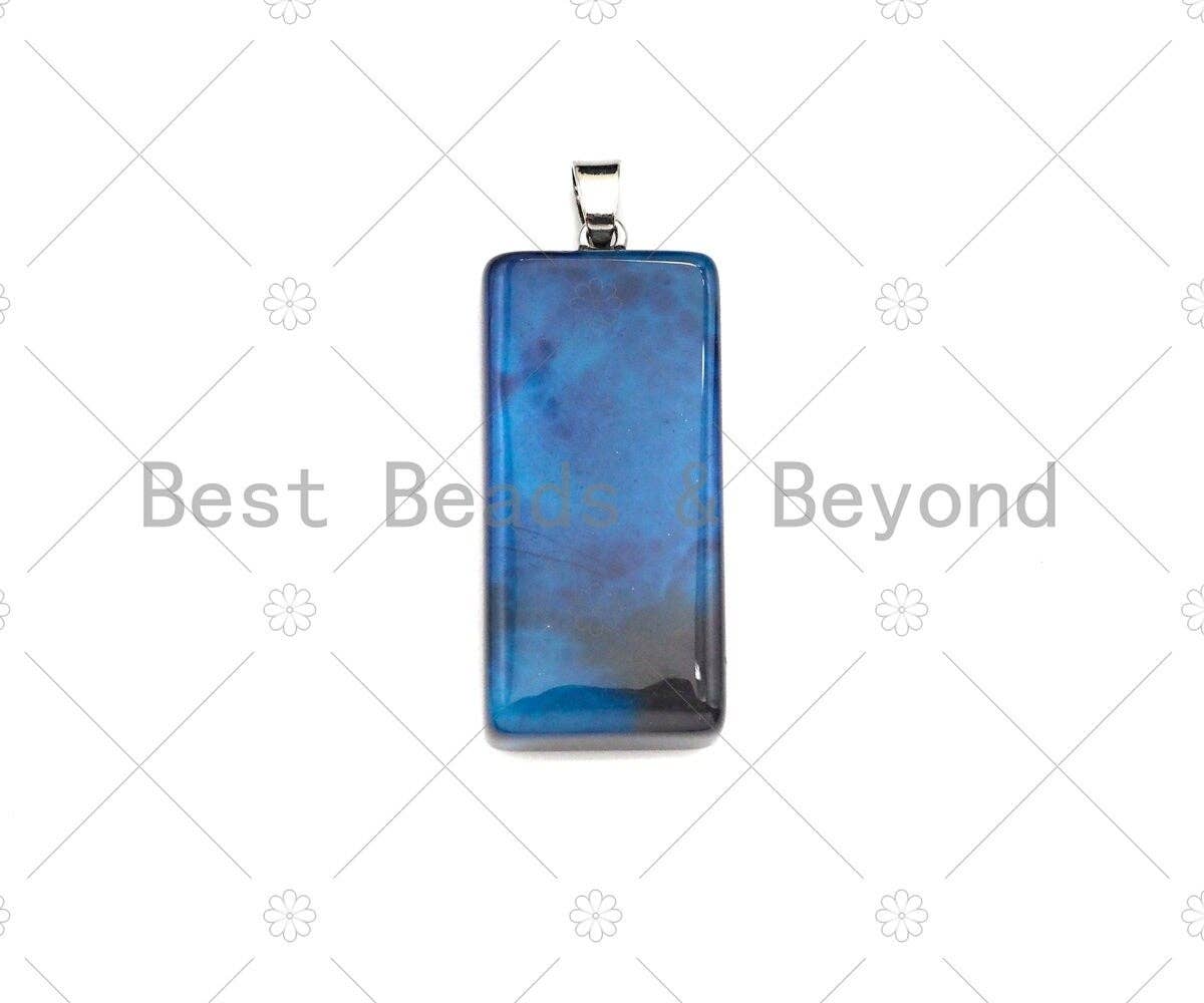 High Quality Natural Druzy Agate Rectangle Shape Pendant, Sa