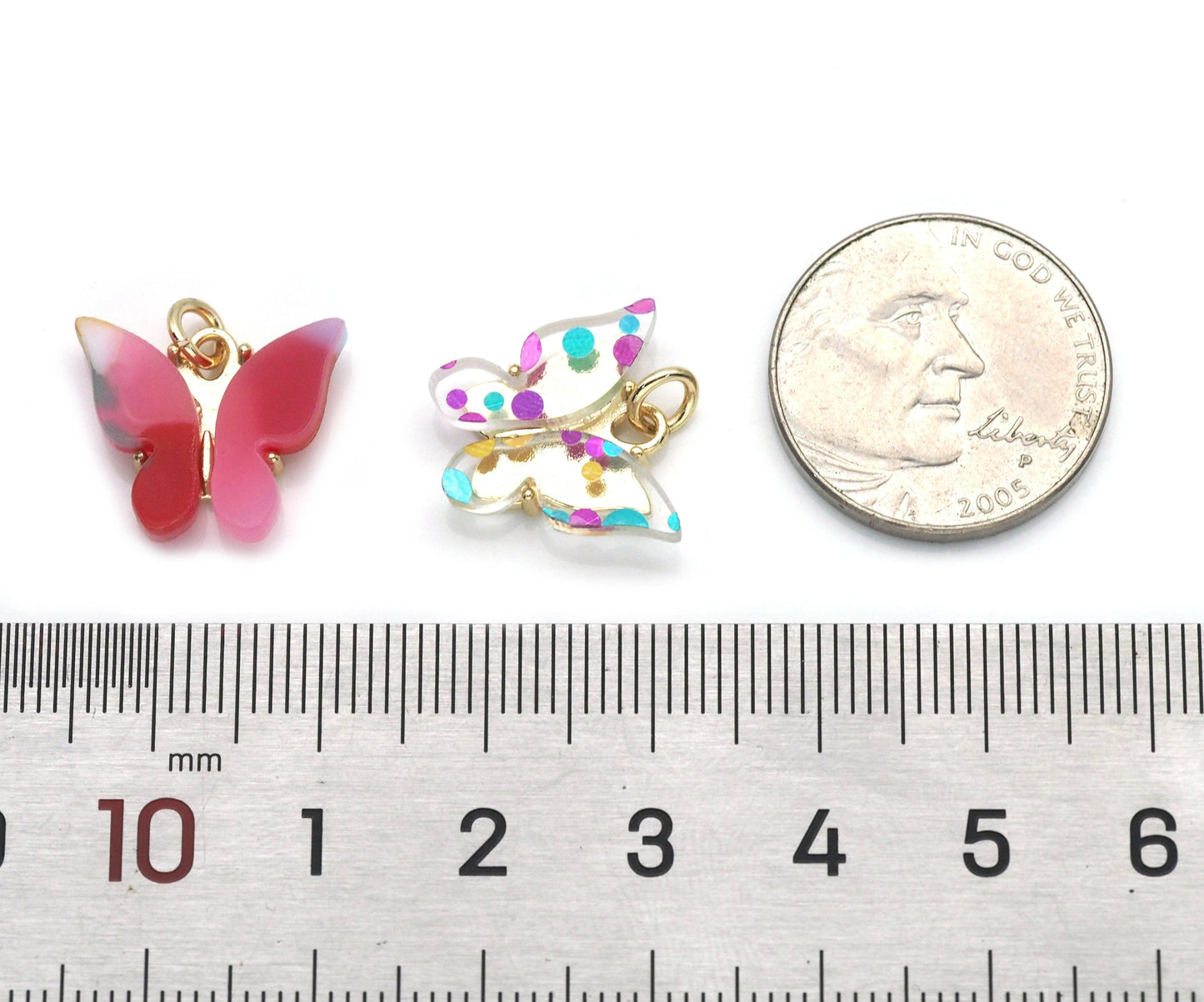 Colorful Butterfly Charm, Sku#FH216