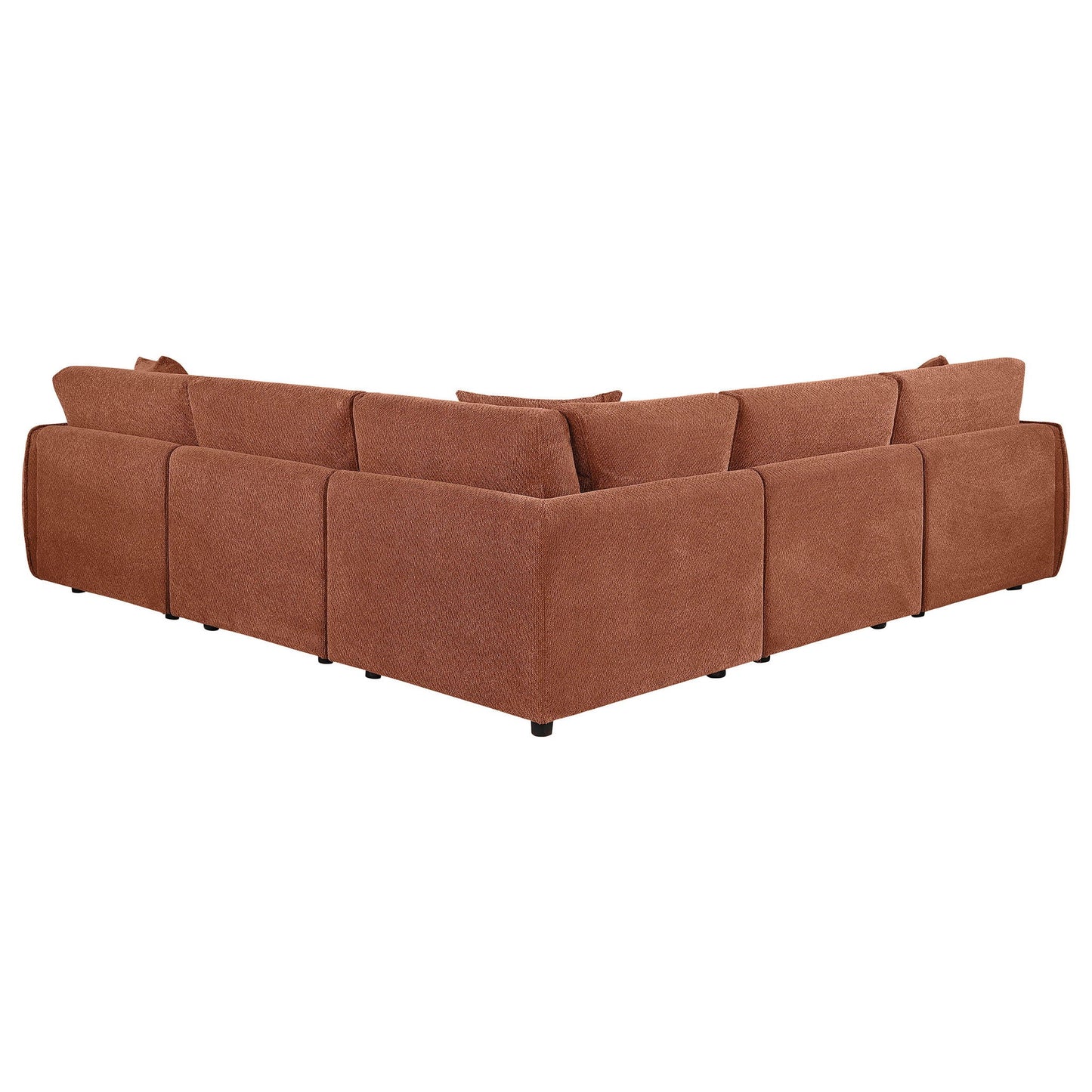 Elysia 5-piece Chenille Upholstered Modular Sectional Sofa Coral