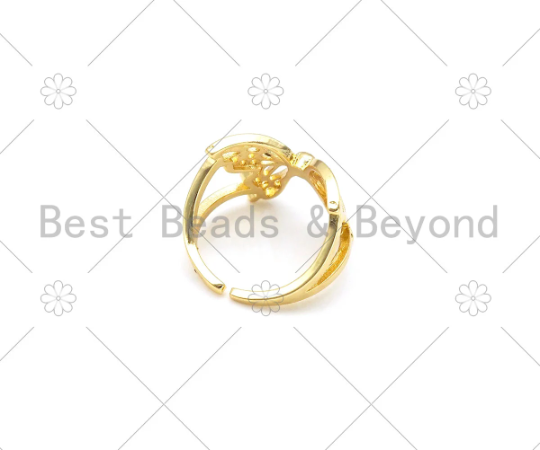 Butterfly Shape Adjustable Ring,Sku#X239