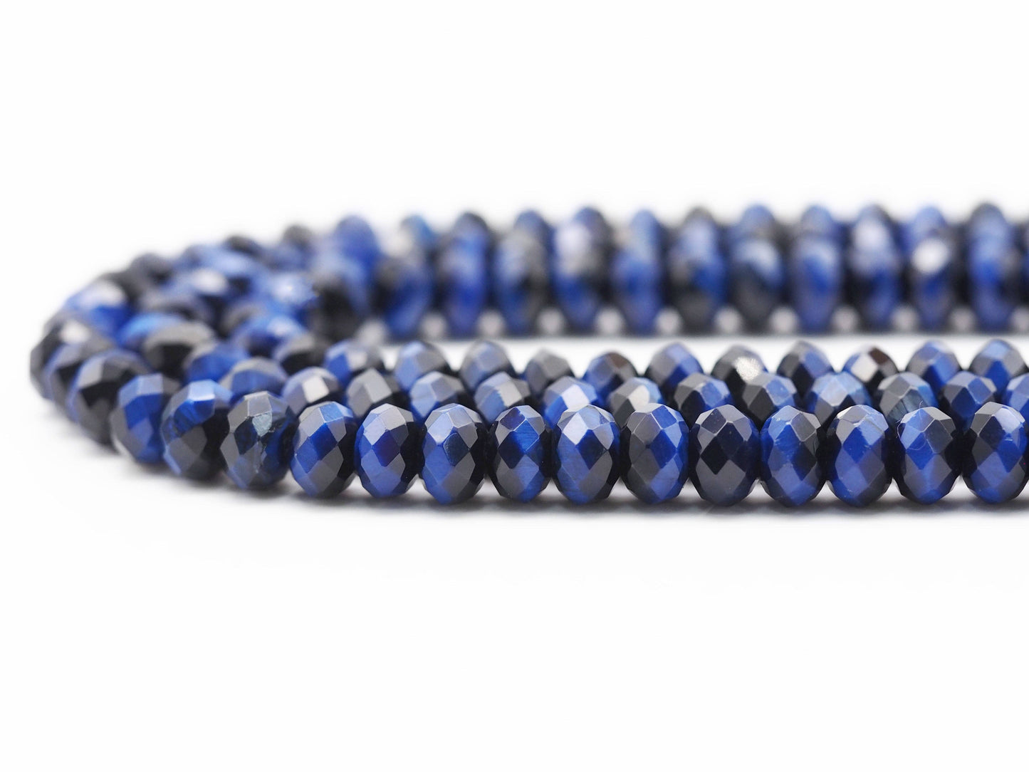 High Quality Royal Blue Rondelle Tiger Eye, Sku#UA260