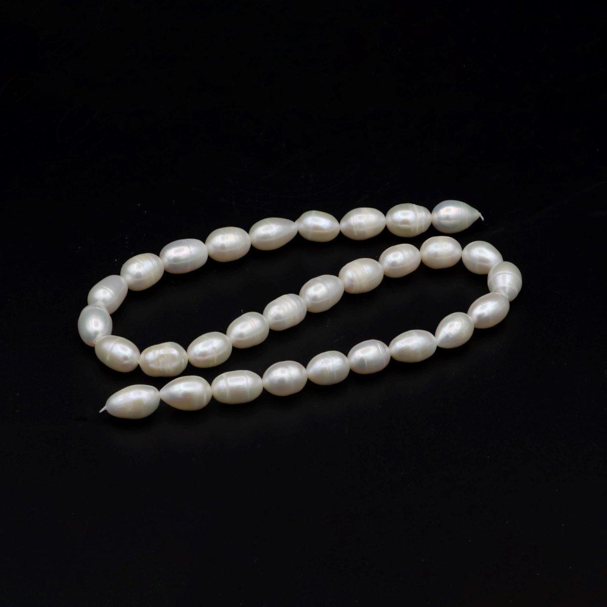 AAA 8.2-69.1mm white oval freshwater pearls, high quality, white rice pearl, Full Strand, Freshwater Pearl Rice Beads | WA-577 Clearance Pricing