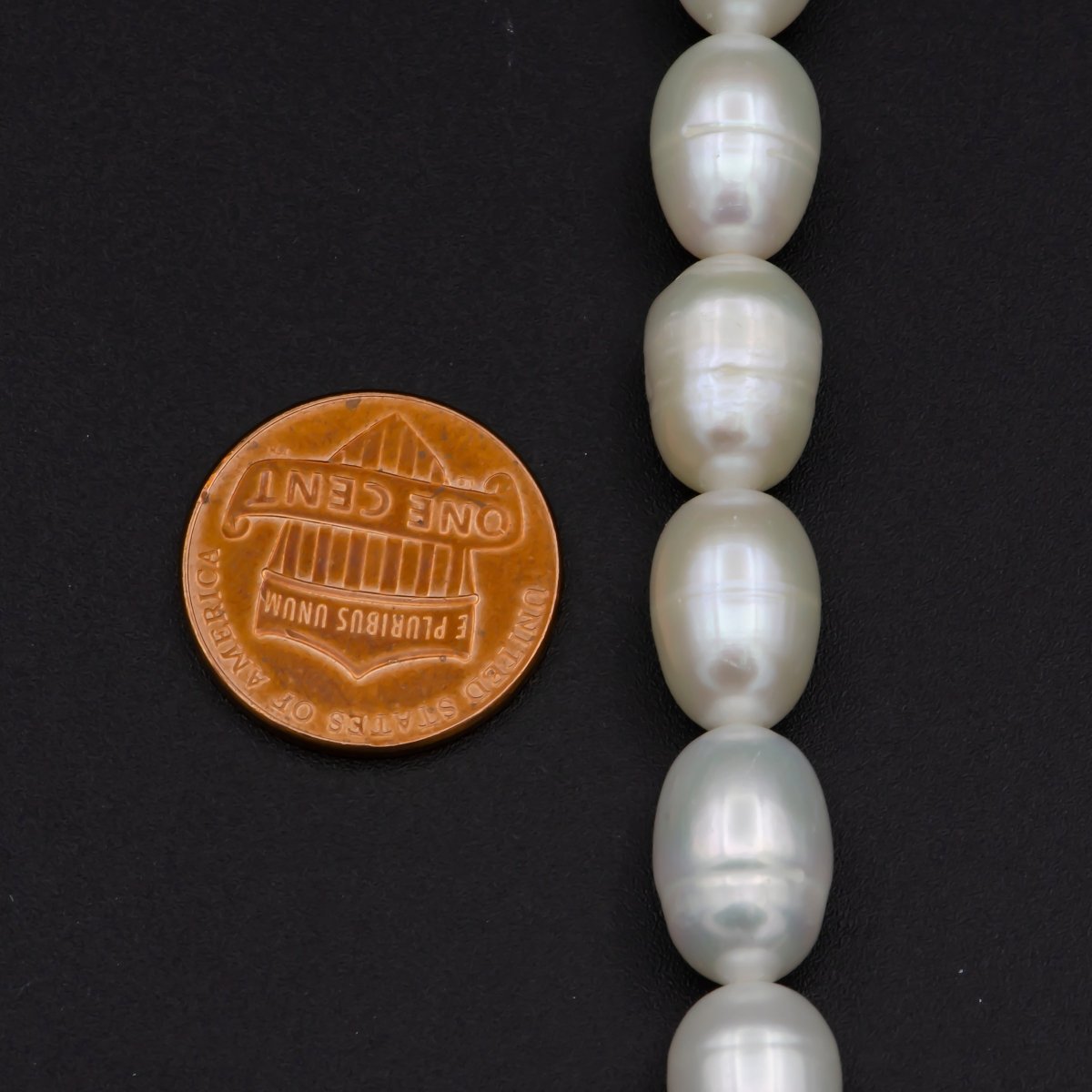 AAA 8.2-69.1mm white oval freshwater pearls, high quality, white rice pearl, Full Strand, Freshwater Pearl Rice Beads | WA-577 Clearance Pricing