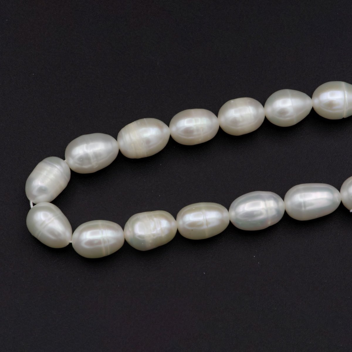 AAA 8.2-69.1mm white oval freshwater pearls, high quality, white rice pearl, Full Strand, Freshwater Pearl Rice Beads | WA-577 Clearance Pricing