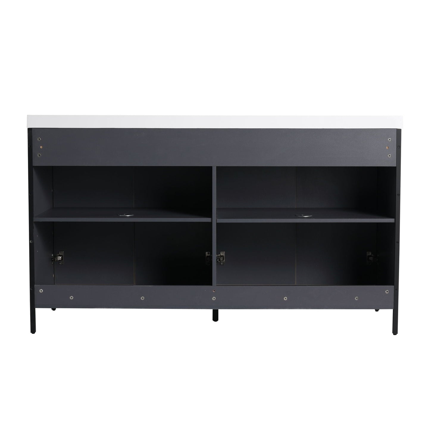 Contemporary Freestanding Bathroom Vanity With Adjustable Shelves