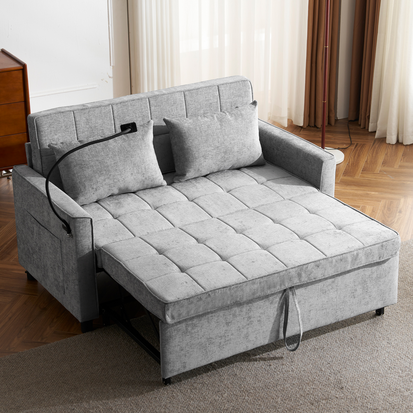 56.9" Loveseat Sofa Pull-out Sofa Bed