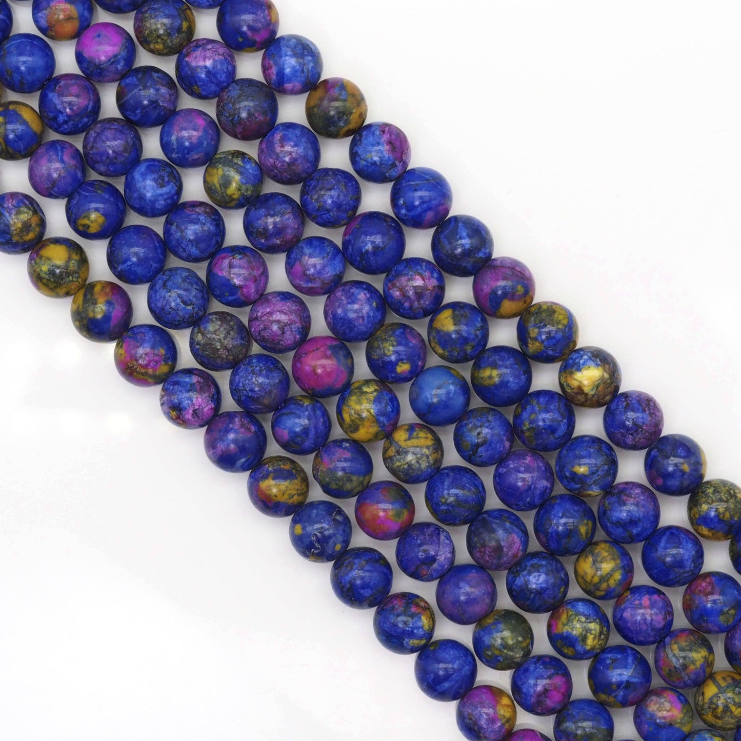 Galaxy Jade Round Smooth Beads, Sku#U1730
