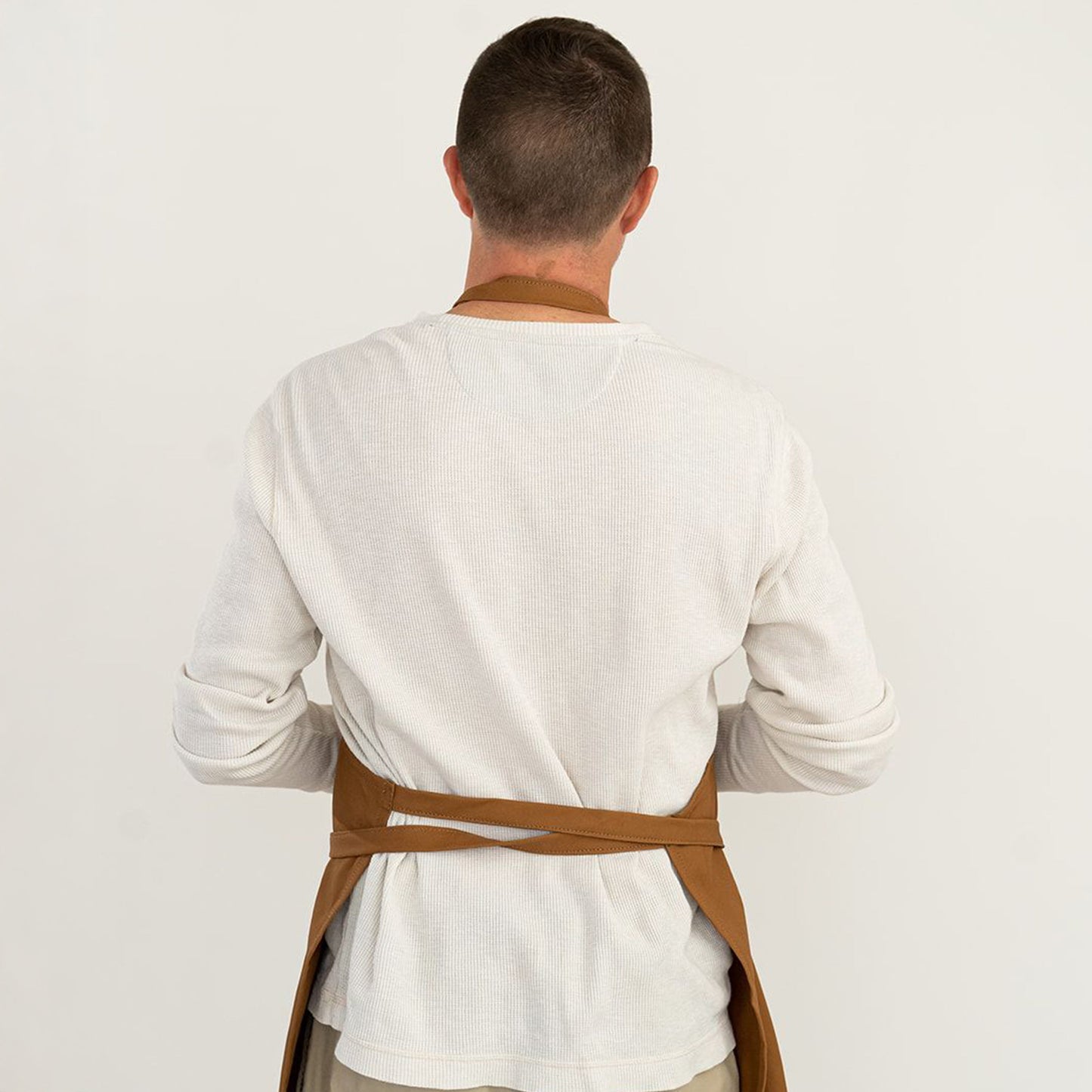 Riveter Made Apron | Tobacco + Black Leather