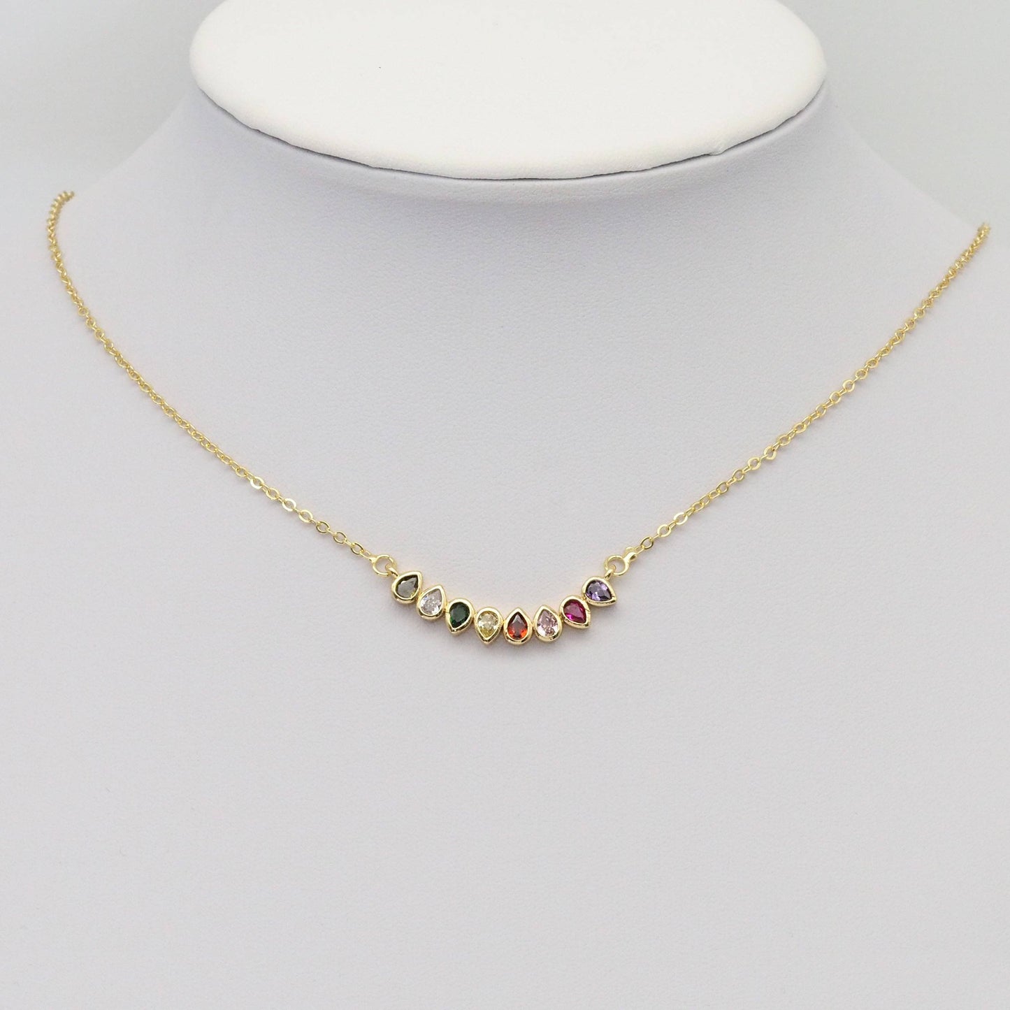 Colorful Teardrop CZ Connector Charm, Sku#LX310
