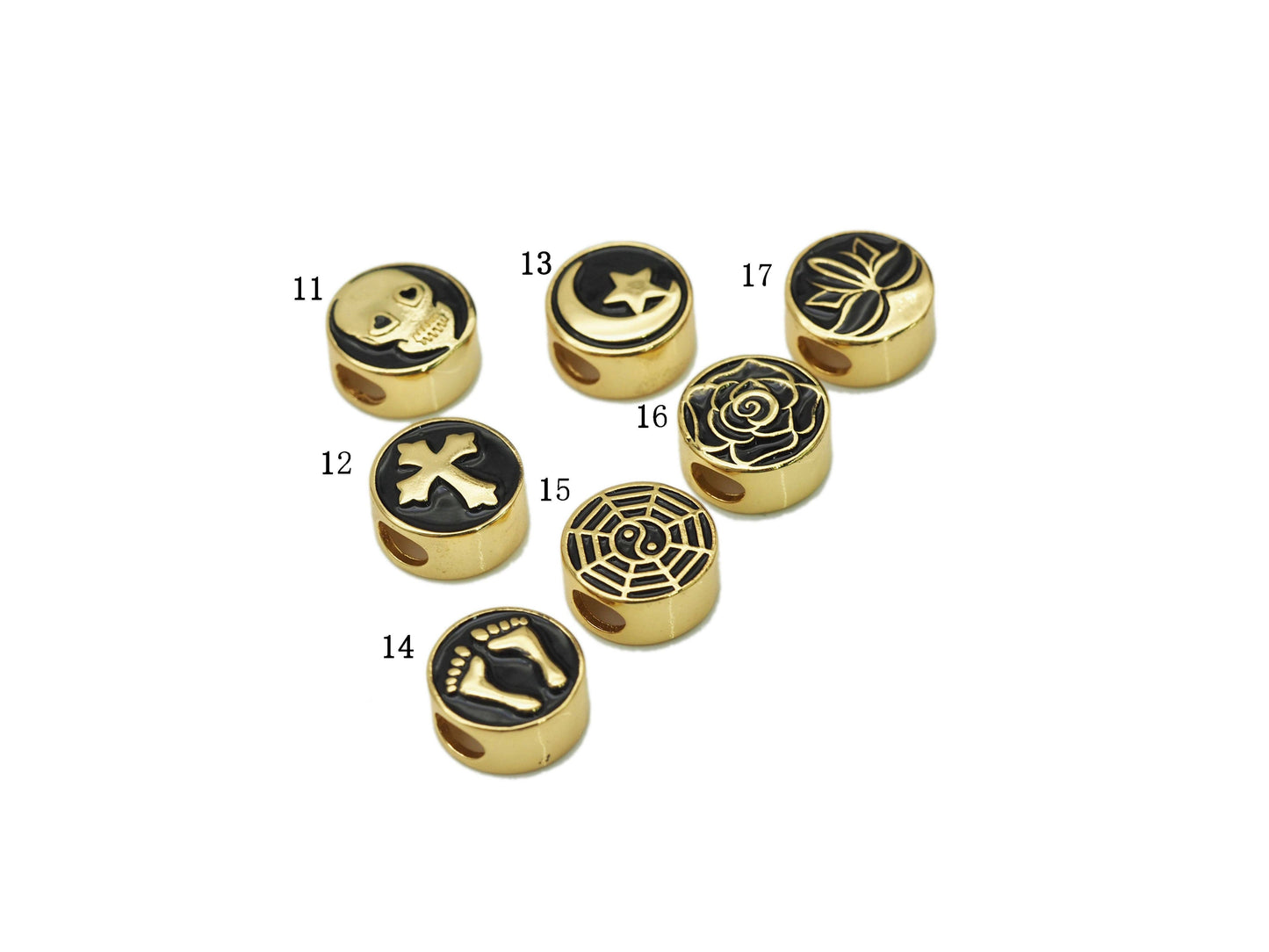 Black Enamel Spacer Beads, Sku#LK578