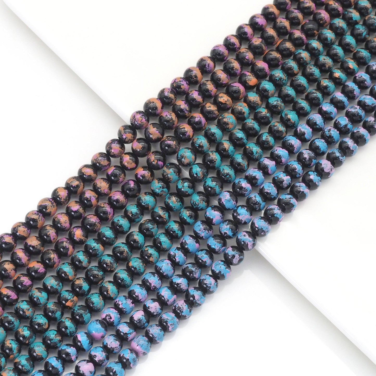 Colorful Hematite Round Smooth Beads, Sku#S157