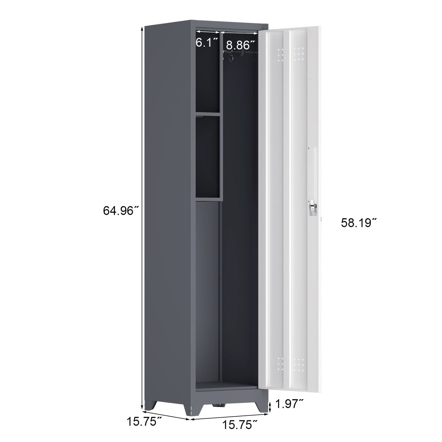 Metal Broom Storage Cabinet