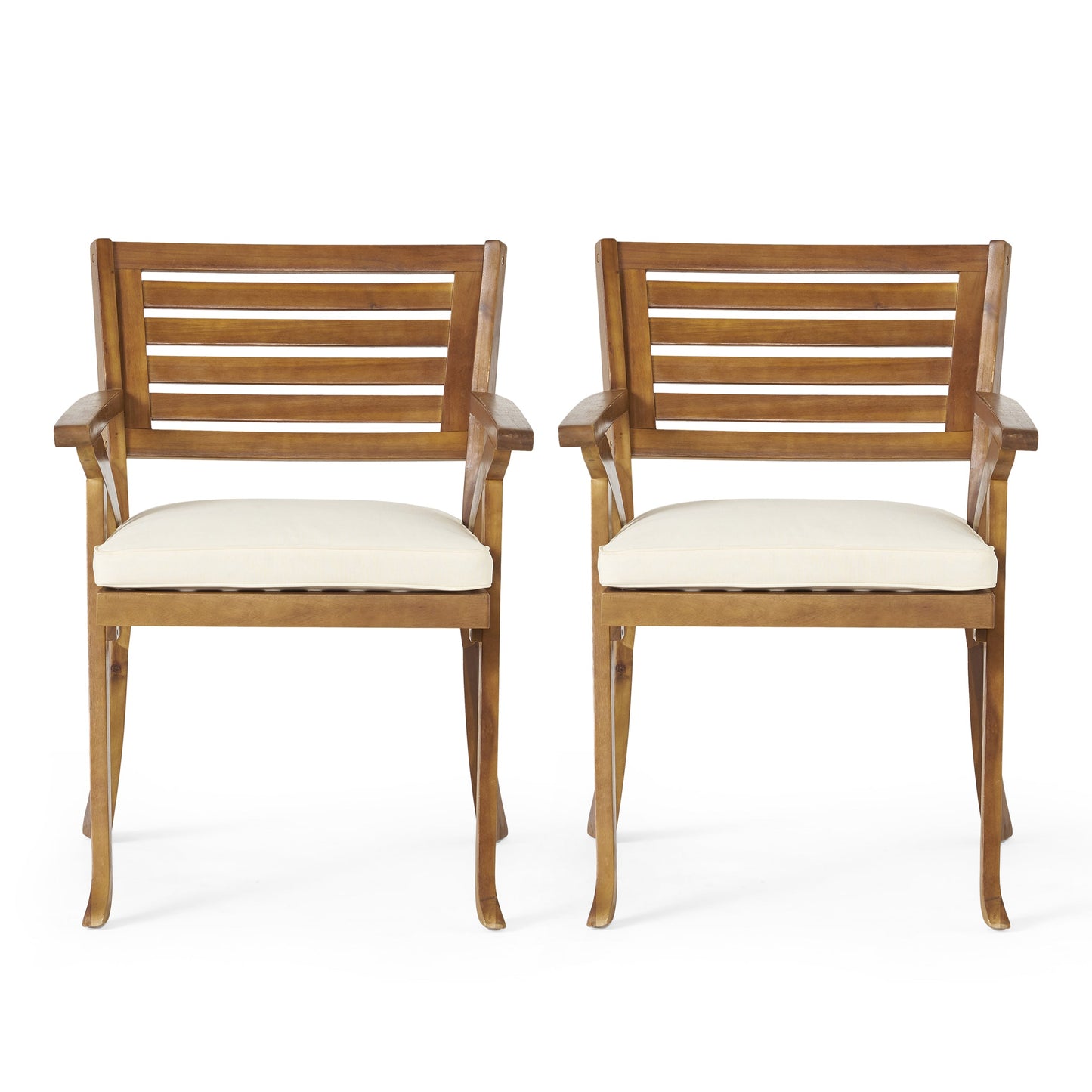 Outdoor Hermosa 5 Piece Wood Dining Set With Cushions
